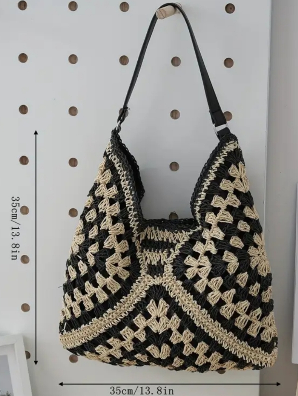 🎯NEW! Woven Straw Crochet Hobo Bag - Picture 3 of 4